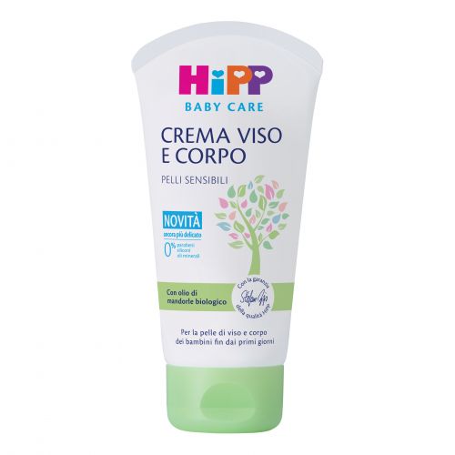 Baby Care Crema Viso/Corpo - Hipp - 75 ml crema - Crema nutriente e protettiva per la pelle dei bambini